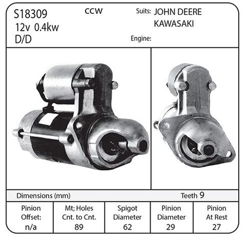 STARTER HIT 9TH CCW JOHN DEERE
