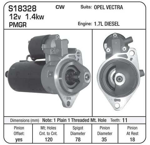 STARTER PMGR SUIT VECTRA DIESEL