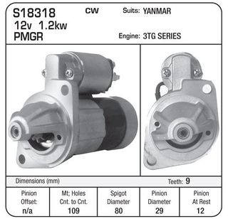 STARTER 12V YANMAR 3TG66,3TG77