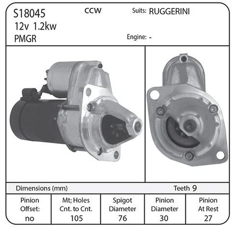 STARTER CCW PMGR RUGGARINI
