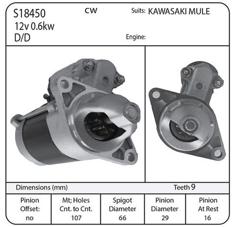 STARTER KAWASAKI MULE CW 9TH