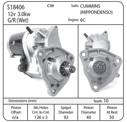 STR. 12V 4KW CUMMINS 6C WET