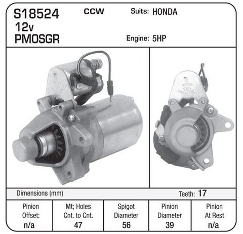 STARTER SUIT HONDA 5HP STATIONARY