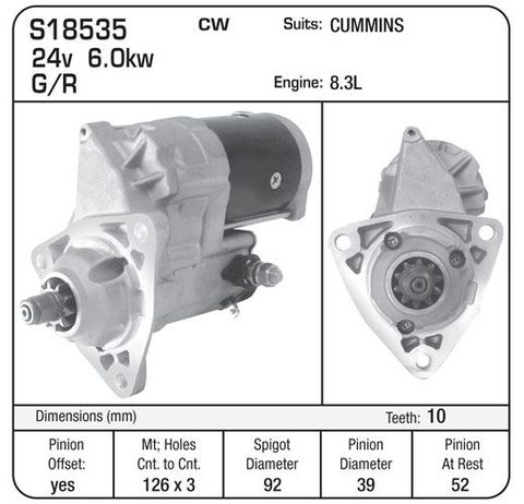 CUMMINS 24V, 10TOOTH (WET)