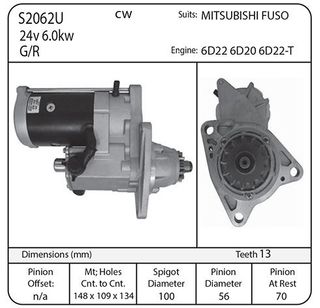 STARTER NDENSO 24V SUIT 6D22