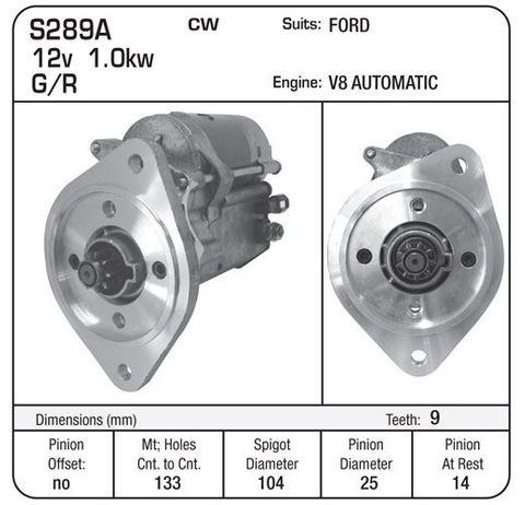 STARTER FORD V8 AUTO  ND  G/R