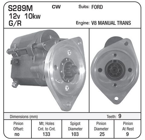 STARTER FORD V8 MANUAL