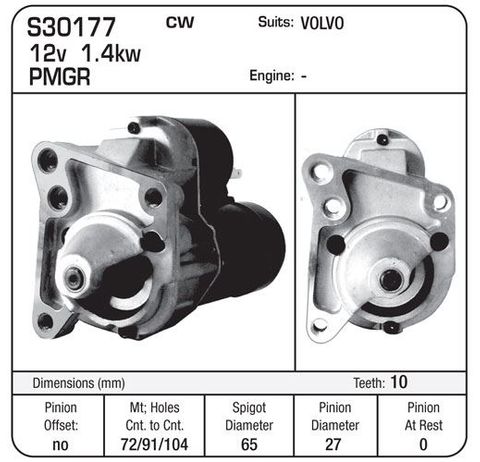 STARTER VALEO SUIT RENAULT/VOLVO