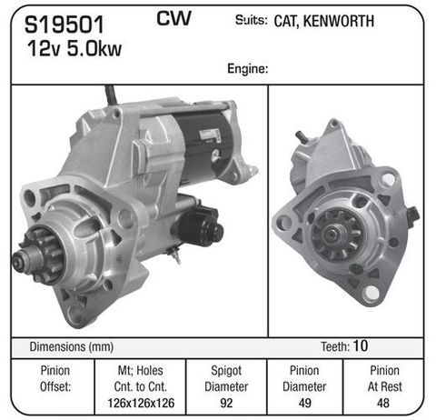 DENSO R TYPE STR - 12V 10TH 5.0KW