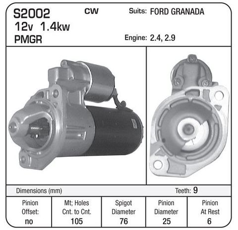 STARTER 12V PMGR FORD GRANADA