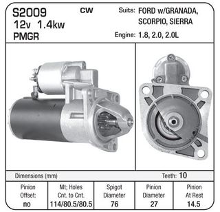 STARTER BOSCH PMGR FORD 1.8 2LTR