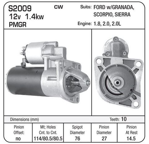 STARTER BOSCH PMGR FORD 1.8 2LTR