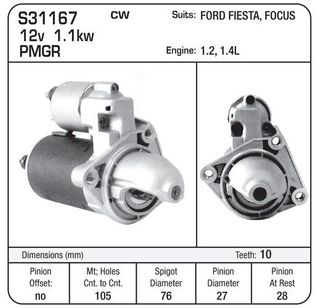 STR,12V 1.1KW  FOCUS/FIESTA 95-ON