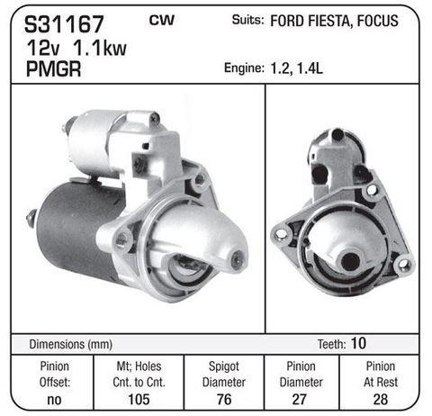STR,12V 1.1KW  FOCUS/FIESTA 95-ON