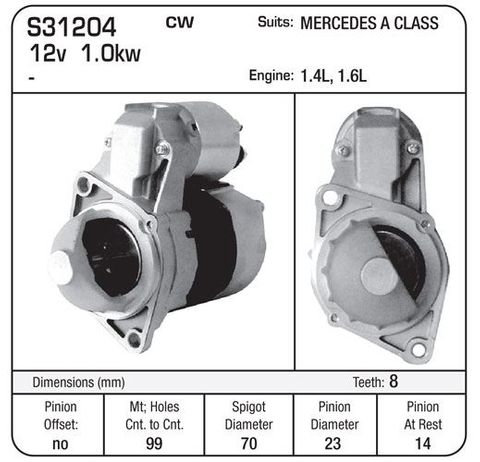 STR- MERC,A-CLASS, 12V 8TH