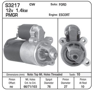 FORD 12V 1.4KW 10TH ESCORT 91-97