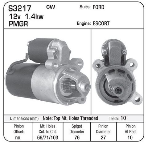 FORD 12V 1.4KW 10TH ESCORT 91-97