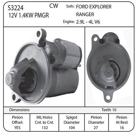 STR 12V 1.4KW 10TH EXPLORER 91-95