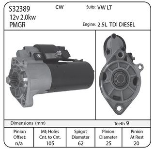 STARTER VW DIESEL 2KW CW 96 -