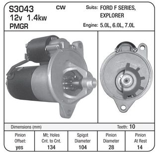 STARTER 12V FORD USA PMGR V8 REPLACES RATTRAP