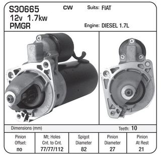 STARTER 12V 9TH  FIAT DIESEL