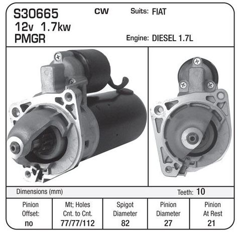STARTER 12V 9TH  FIAT DIESEL