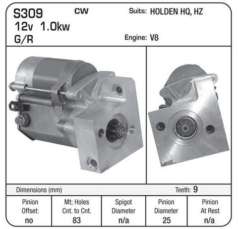 STARTER HI TORK G/R 308 HOLDEN