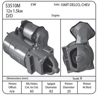 STR DELCO 10MT 12V 1.5KW 9TH GMC