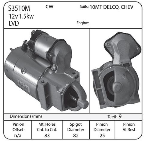 STR DELCO 10MT 12V 1.5KW 9TH GMC