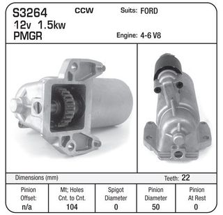 STARTER FORD TAURUS TOP MOUNT