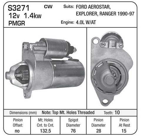 STARTER FORD 4.0L V6 PMGR EXPLORER/RANGER 99-2006