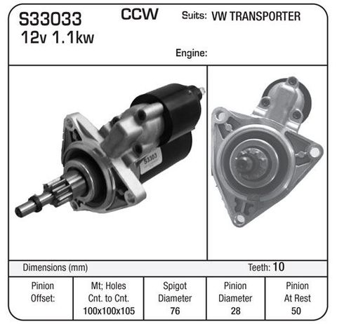 STARTER  VW TRANSPORTER  98-2003