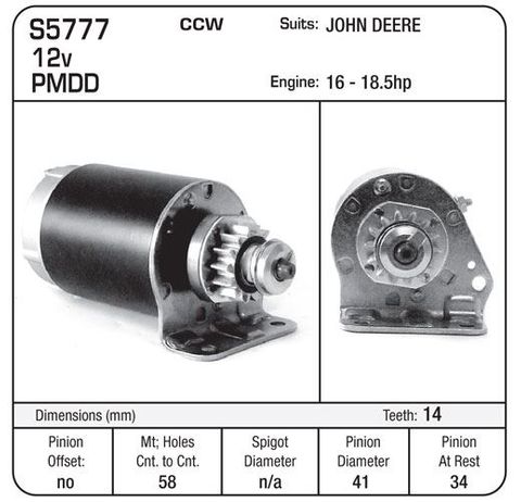 STARTER BRIGGS - JOHN DEERE 16-18.5 HP 2000-06