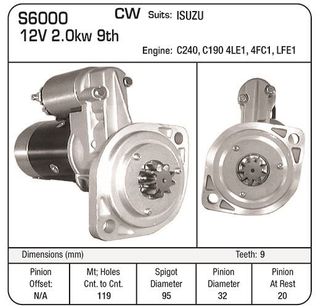 STARTER 12V HIT G/R ISUZU 9TH32MM