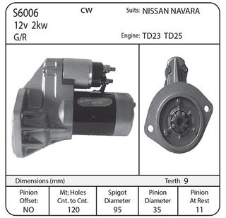 STARTER 12V  2KW G/R TD23