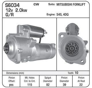 STARTER 12V G/R S4S 4DQ 2KW
