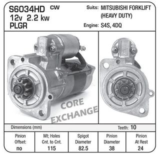 STARTER MITSI  S4S 12V PLGR TYPE H/D