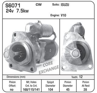 STARTER NIKKO ISUZU V10 7.5KW