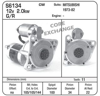 STARTER 12V MITSI G/R 11TH REP P/E