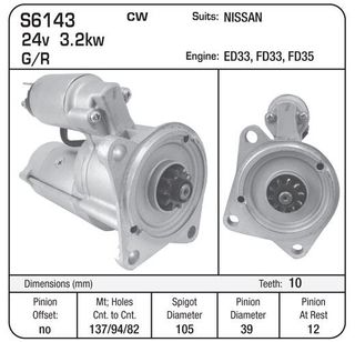 STARTER 24V 10TH 3.2KW G/R NISSAN