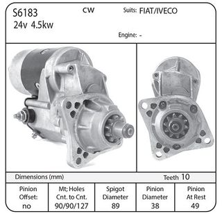 IVECO 24V 4.5KW 10 TOOTH