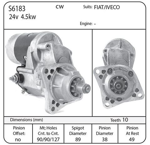 IVECO 24V 4.5KW 10 TOOTH
