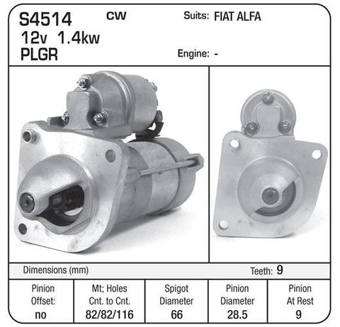 STARTER FIAT , ALFA
