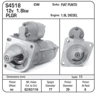 STARTER FIAT PUNTO DIESEL 1.9L