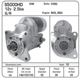 STARTER 12V 10TH G/R HD REP M50