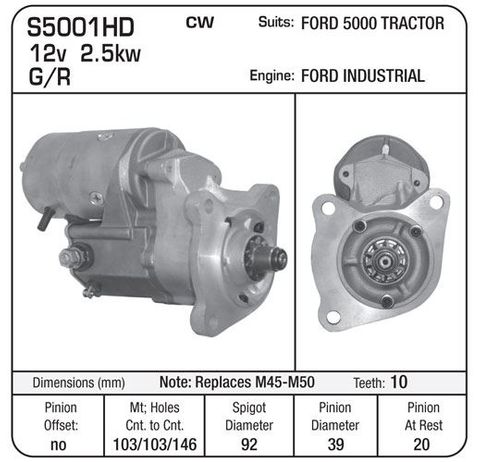 STARTER 12V 10TH REP M50/CA45