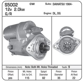 STARTER 12V G/R DAIHATSU 9TH
