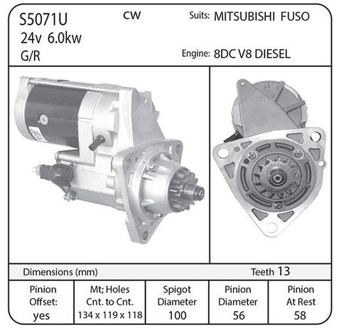 STR,24V 5.5KW NDGR MITSI V8