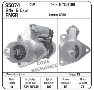 STARTER MITSUBISHI  6D40 24V 6KW