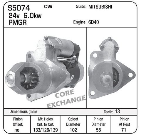 STARTER MITSUBISHI  6D40 24V 6KW